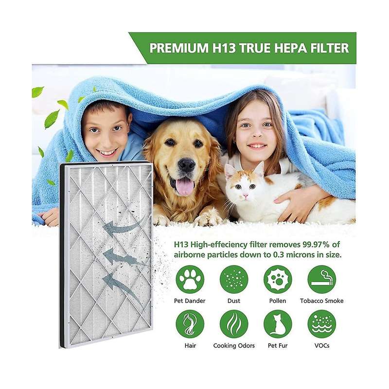 He601 Hepa Replacement Filter for Air Purifier 6 He601 & He602, He6fkpet, H13 True Air Filter Repla