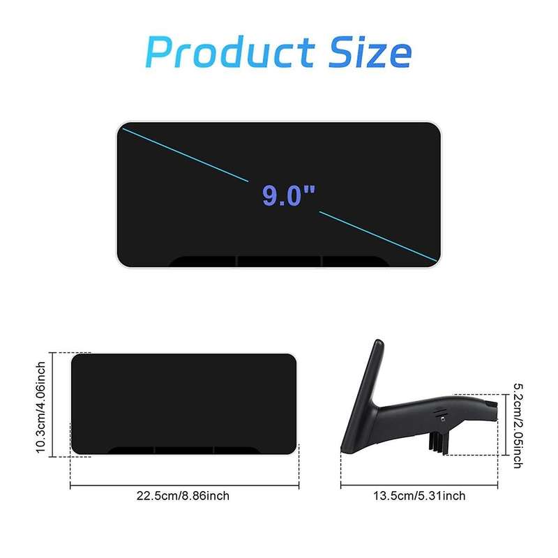 Head Up Display for /Y, 9Inch Screen HUD Carplay Android Auto Car Dashboard Instrument Accessories,B