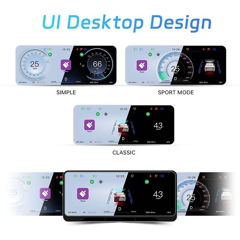 Head Up Display for /Y, 9Inch Screen HUD Carplay Android Auto Car Dashboard Instrument Accessories,B