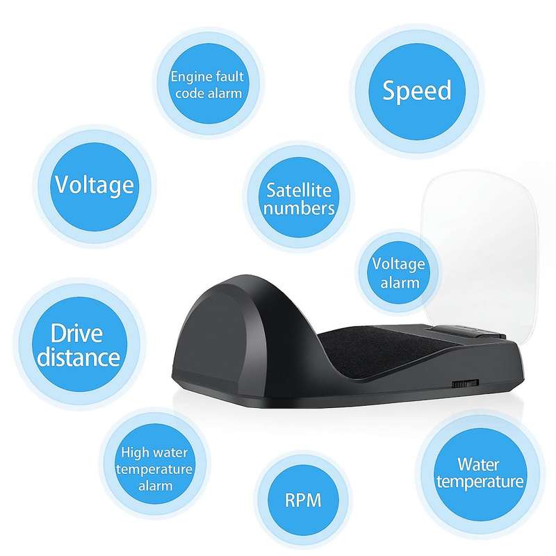 Head Up Display 2.6 Inch OBD2 + GPS Dual Mode HUD Mirror Car Speed Projector Digital MPH Speedometer