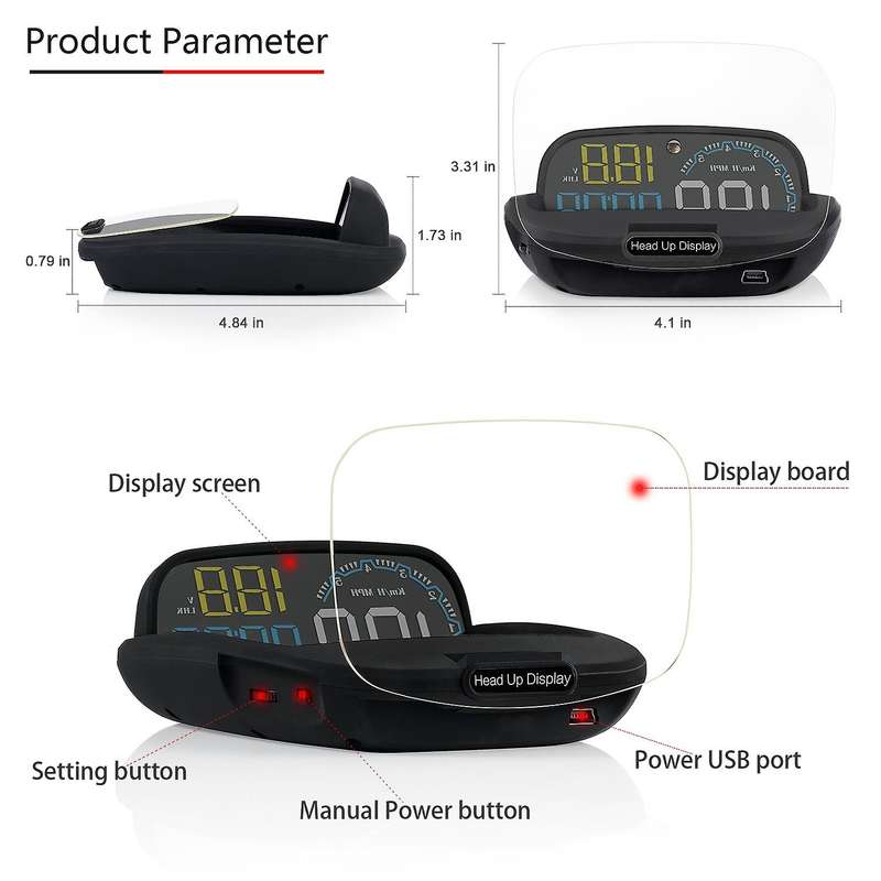 Head Up Display Car Electronics Speedometer Auto HUD OBD2 Car Speed Projector Digital On-Board Compu