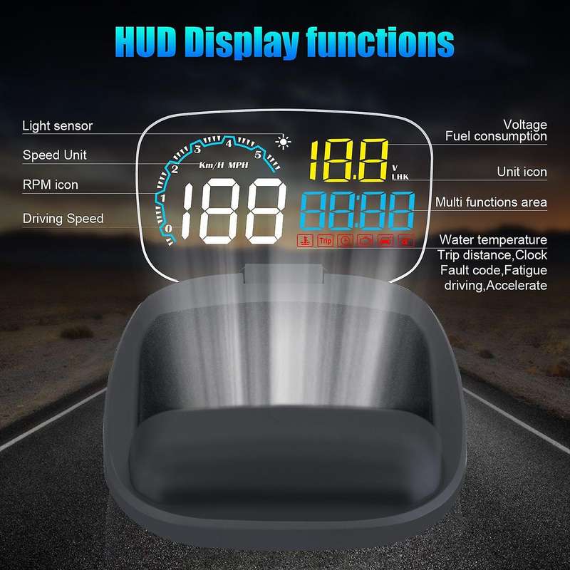 Head Up Display Car Electronics Speedometer Auto HUD OBD2 Car Speed Projector Digital On-Board Compu