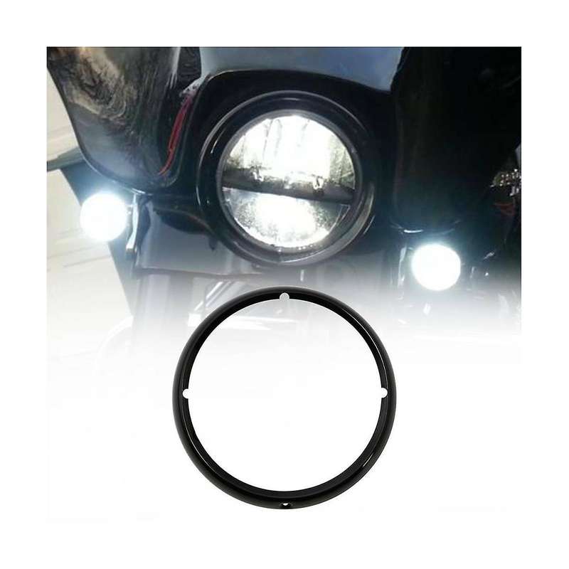 Headlight Bezel Headlight Frame Lamp Cover Lamp Housing Motorcycle Accessories for ,black