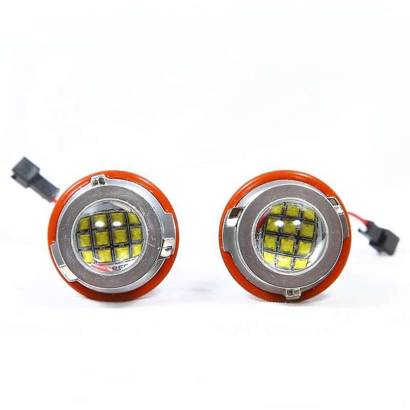 Headlight Bulbs,2Pcs 60W 12 LED White Angel Eyes LED Marker Ring Light Bulb for E39 E53 X5 E60 E61 E
