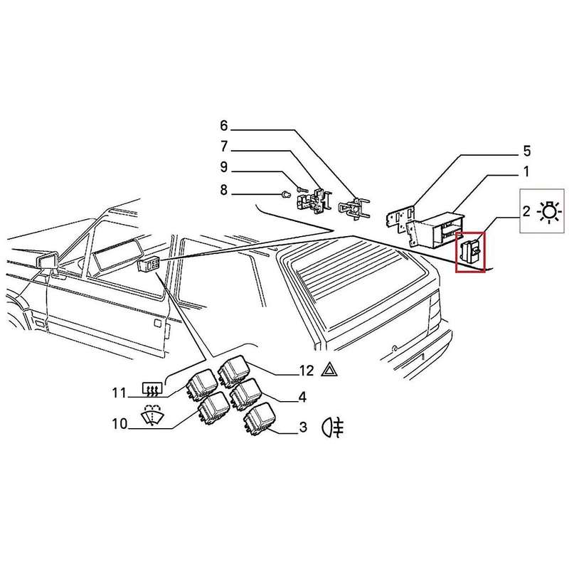 Headlight Control Switch 7550639 4974000AM 42025010 CI42025 000042025010 for Panda Van 1983-2004