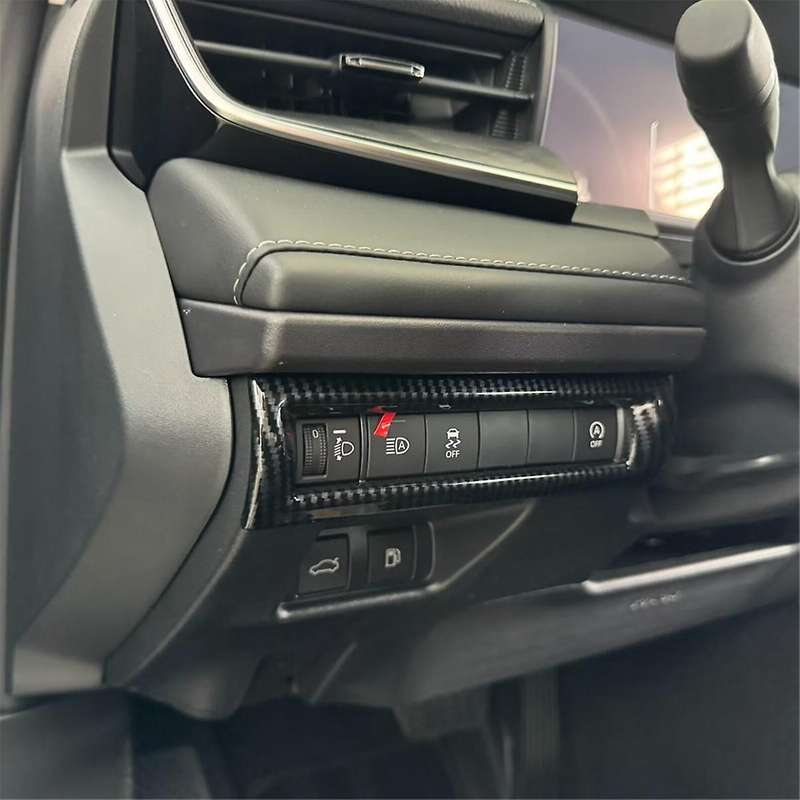 Headlight Control Switch Button Panel Cover Trim for 2024 2025 Accessories Carbon Fiber Left-Hand Dr