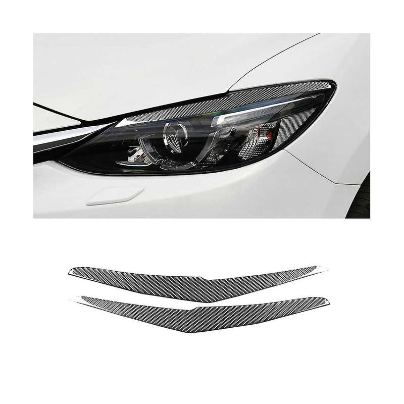 Headlight Eyebrows Eyelids Stickers Trim Cover Headlight Lid Soft Carbon Fiber for Axela 2017 2018
