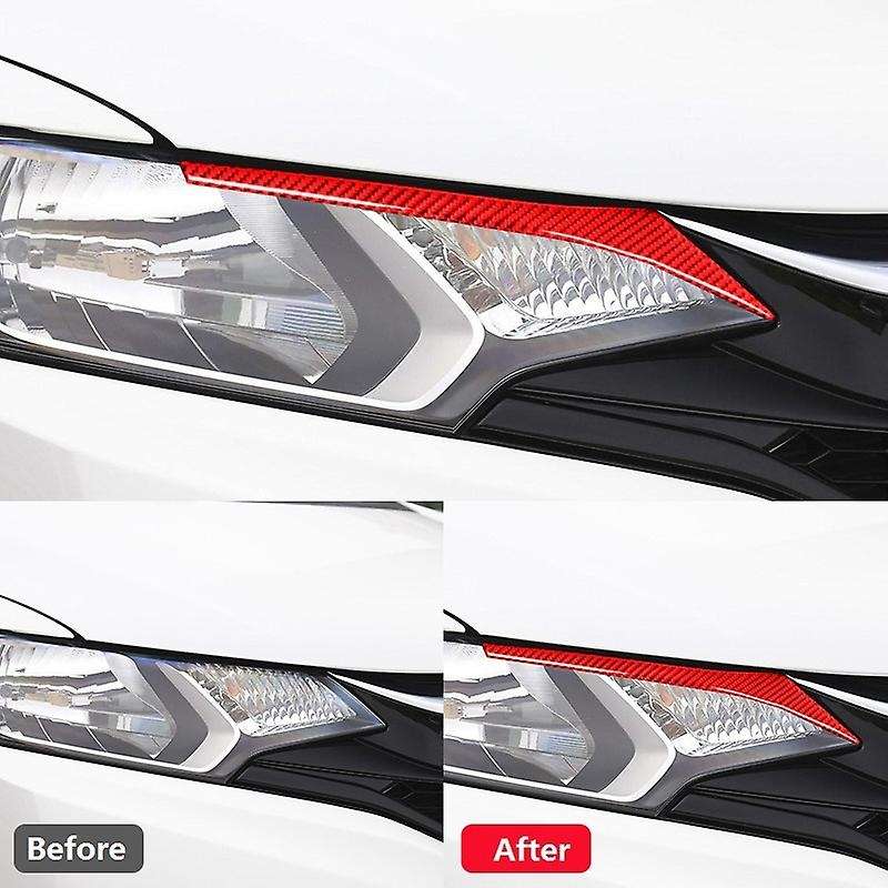 Headlight Eyebrow Cover Trim Sticker Carbon Fiber for FIT JAZZ 2014 2015 2016 2017 2018 2019 2020 (R