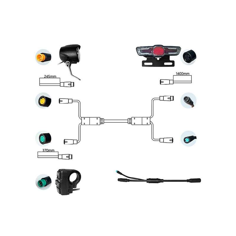 Headlight Kits Ebike DK336 Headlight Kits for E-Bike Retrofit Horn Headlight Switch and with Ebike