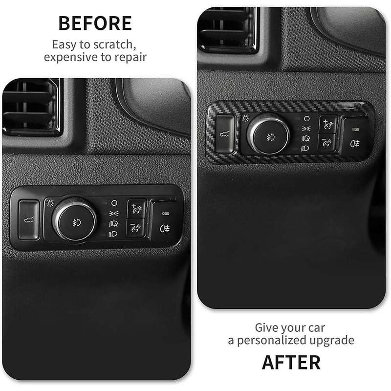 Headlight Switch Button Panel Cover Trim for 2024 Interior Accessories Carbon Fiber