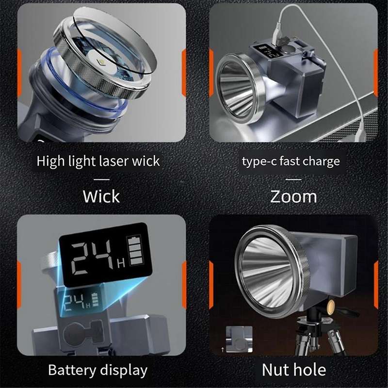Headlight Super Bright LED Rechargeable Headlights Rechargeable LED Headlight Strong Brightness Outd
