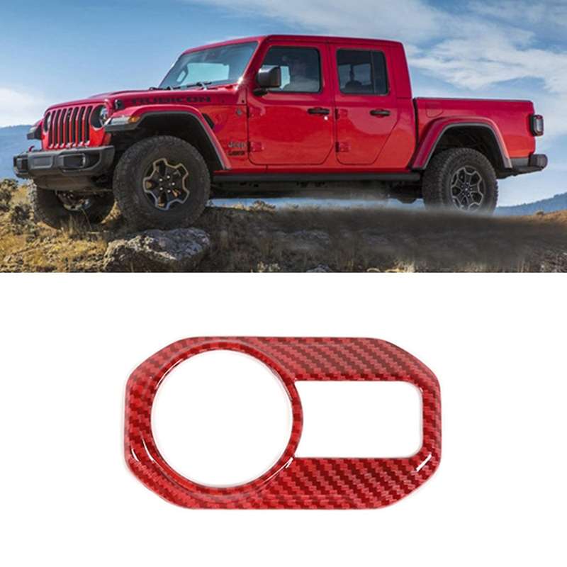 Headlight Switch Cover Trim Control Button Interior Accessories for JL JT 2018-2021 Red