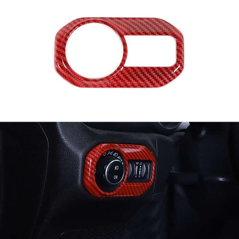 Headlight Switch Cover Trim Control Button Interior Accessories for JL JT 2018-2021 Red