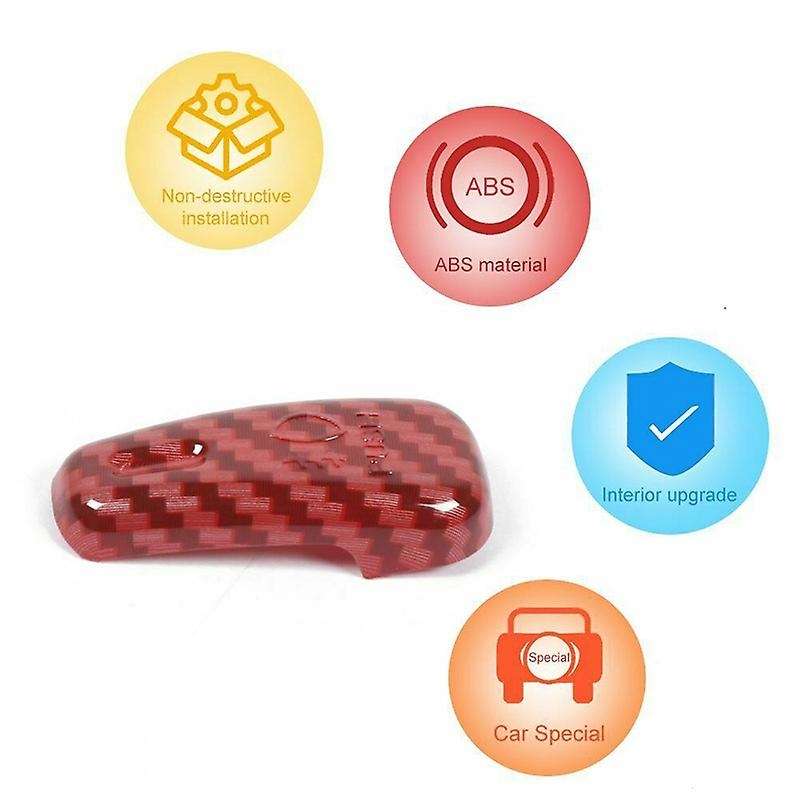 Headlight Switch Control Decoration Cover Trim for Charger 2010+ 2015+ Durango 2011+, Red Carbon Fib