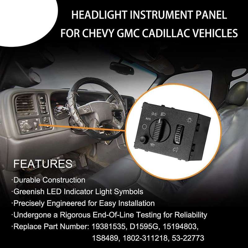 Headlight Switch for 2003 2004 2005 2006 2007 19381535 D1595G 15194803 Head Light Lamp Dimmer Switch