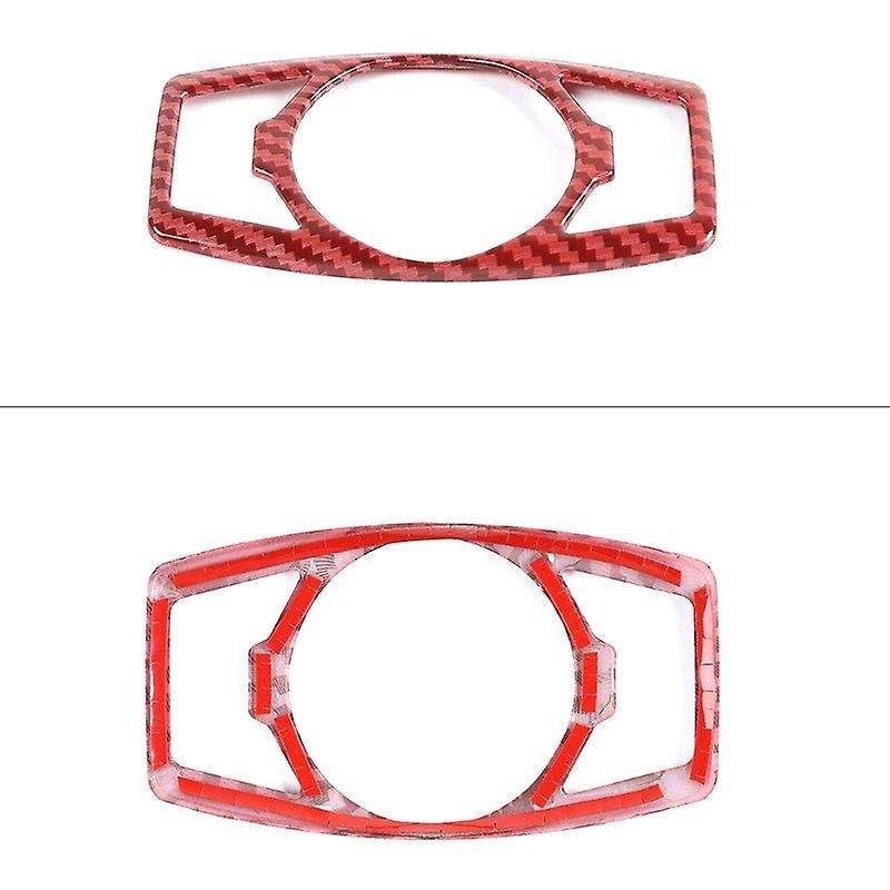 Headlight Switch Cover Trim for & 2015 2016 2017 2018 2019 2020 Red Carbon Fiber Grain