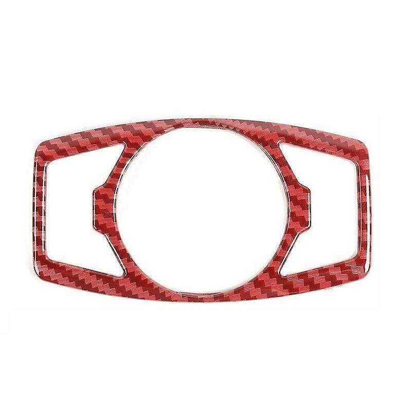 Headlight Switch Cover Trim for & 2015 2016 2017 2018 2019 2020 Red Carbon Fiber Grain