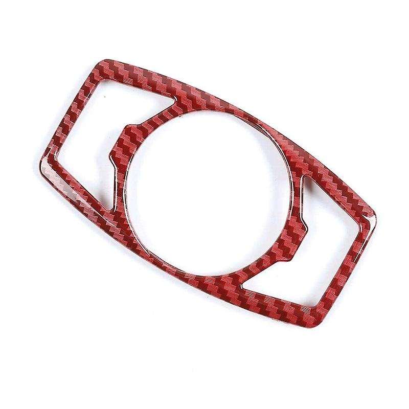 Headlight Switch Cover Trim for & 2015 2016 2017 2018 2019 2020 Red Carbon Fiber Grain