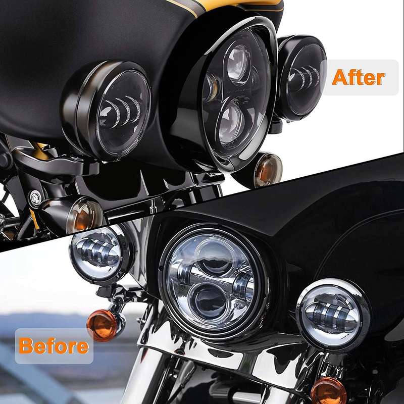 Headlight Trim Ring 7Inch Black Visor Type Motorcycle Trim Ring for Softail Street Glide Road King G