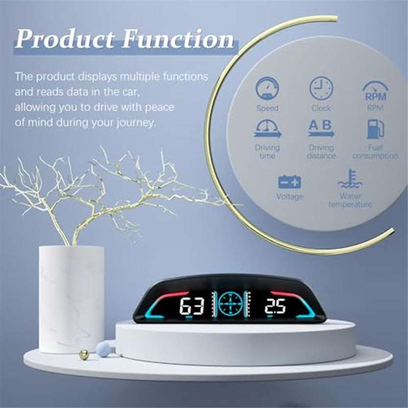 Heads Up Display for Cars B3, Obd2 Gauge Display with Speed, Fuel Consumption,fatigue Driving Alert,