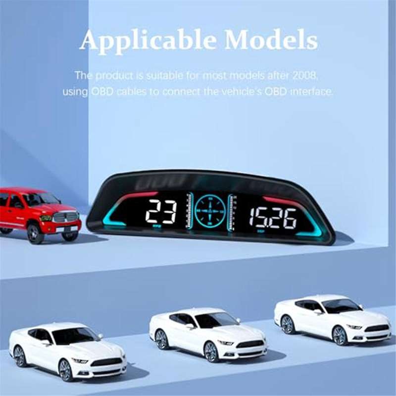 Heads Up Display for Cars B3, Obd2 Gauge Display with Speed, Fuel Consumption,fatigue Driving Alert,