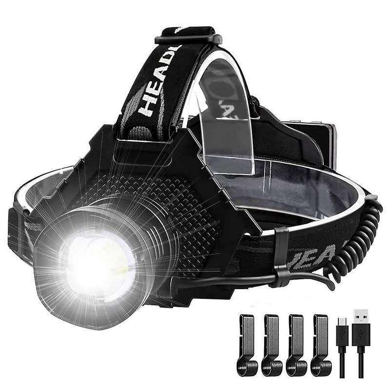 Headlights Super Bright Zoomable Headlamp 1800Lm XM-L T6 LED Waterproof Adjustable Head Lamp