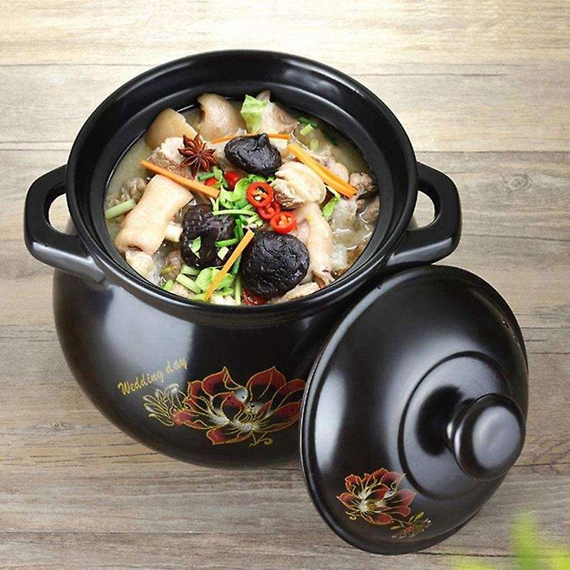 Health Soup Pot Household Stew Pot with High Temperature Resistance Ceramic Casserole Soup Pot with