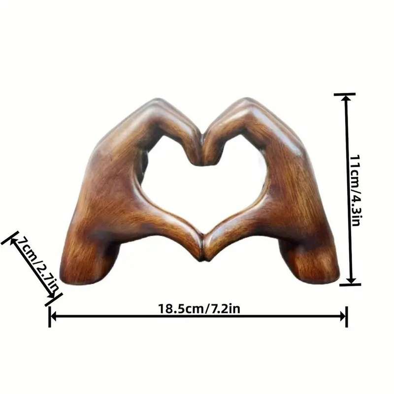 Heart Gesture Sculpture Hand Gesture Statue Resin Heart Sculpture Ornament Lovers Dinning Table Deco
