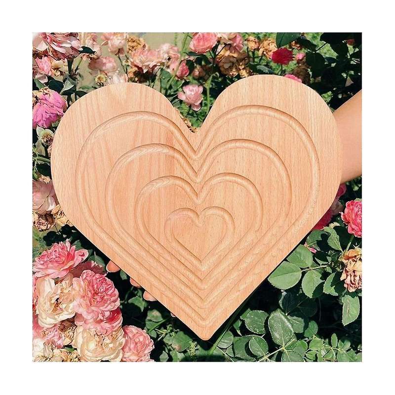 Heart Tray Ornament Wooden Tray Cake Tray Coffee Bread Plate Farmhouse Home Decoration