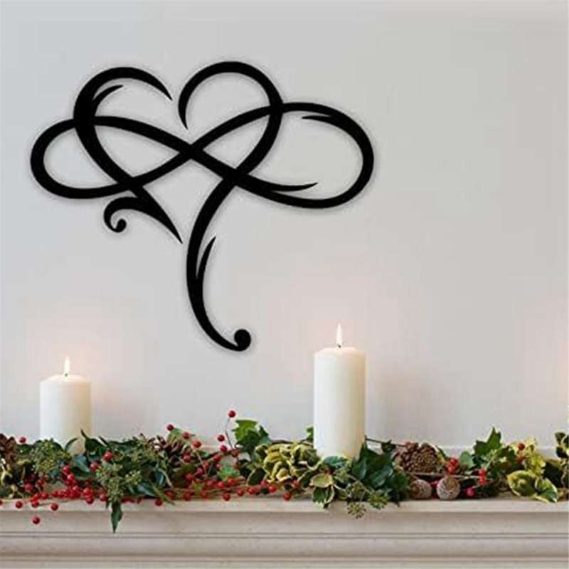 Heart Wall Decor, Unique Heart Metal Art Wall Decor Love Sign Steel Wall Plaque Bedroom Ornaments fo
