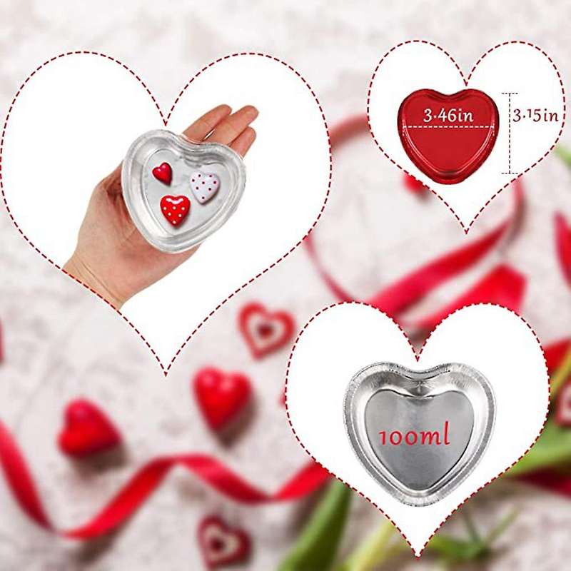 Heart-Shaped Cake Pan with Aluminum Foil Disposable Heart-Shaped Cake Pan Suitable for Valentine's D