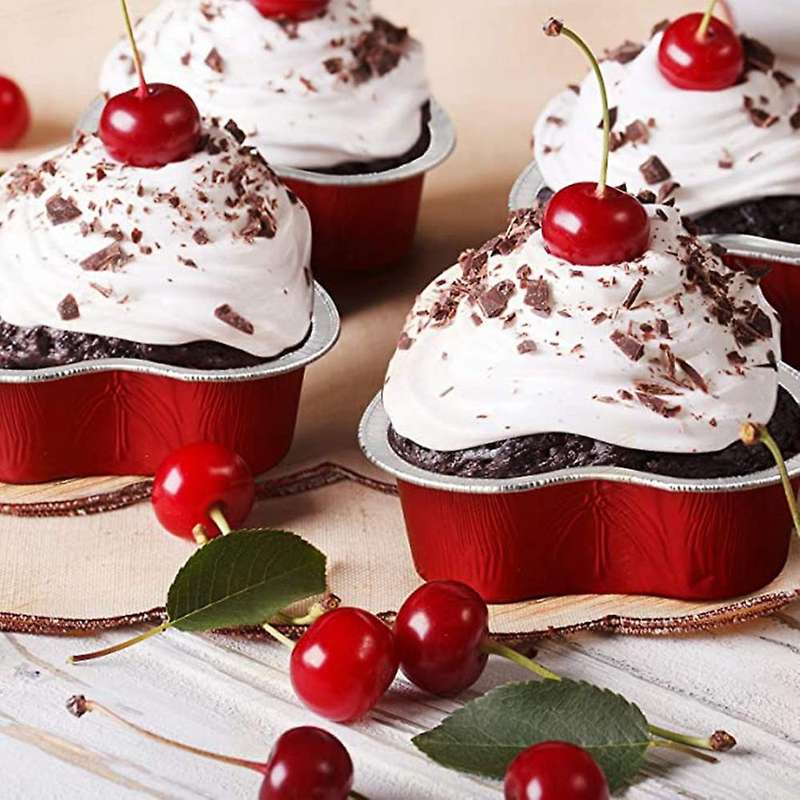 Heart-Shaped Cake Pan with Aluminum Foil Disposable Heart-Shaped Cake Pan Suitable for Valentine's D