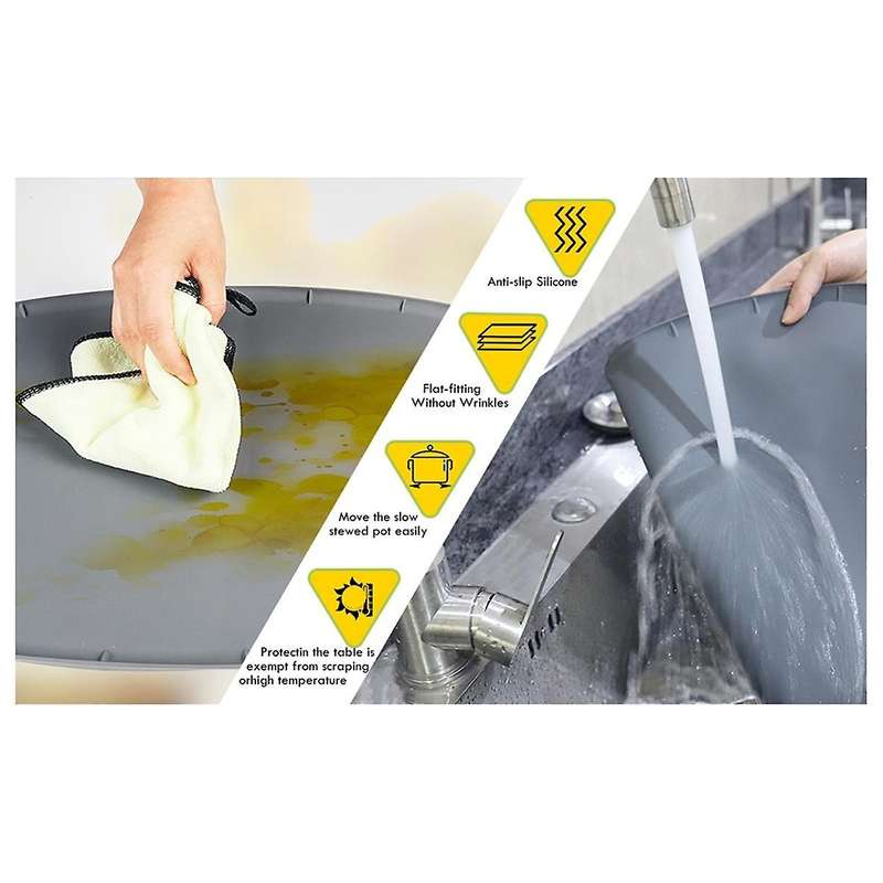 Heat Resistant Mat for 6-8 Quart Slow Cooker, Kitchen Heat Resistant Silicone Trivet,Oval Thickened