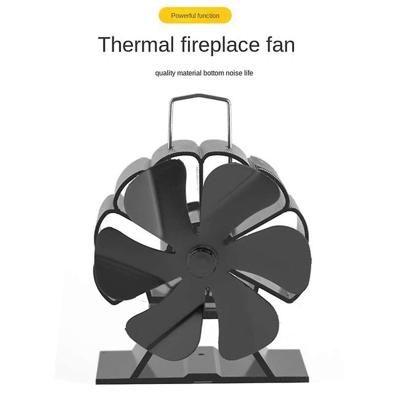 Heat Powered Stove Fan 6-blade Fireplace Fan Log Wood Burner Eco Friendly Quiet Fan Home Efficient H