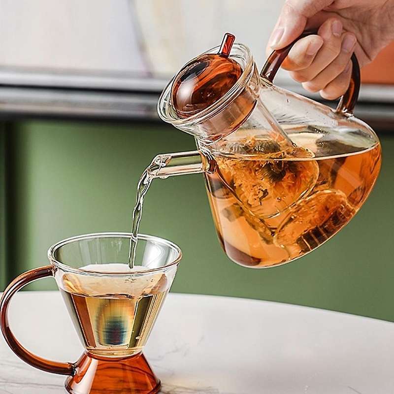 Heat Resistant Glass Teapot Coffee Pot Set Hand Brewed Coffee Sharing Pot Engraved Measuring Cup Gla