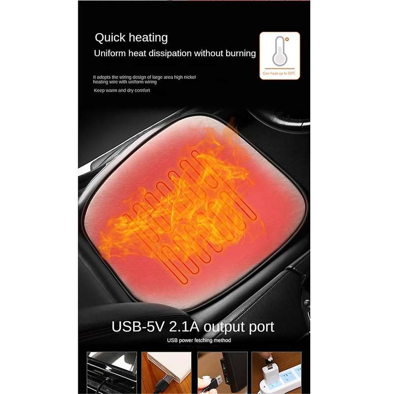 Heated Car Seat Cover Heating Electric Car Seat Cushion Hot Keep Warm Winter Usb Lighter Heating Cus
