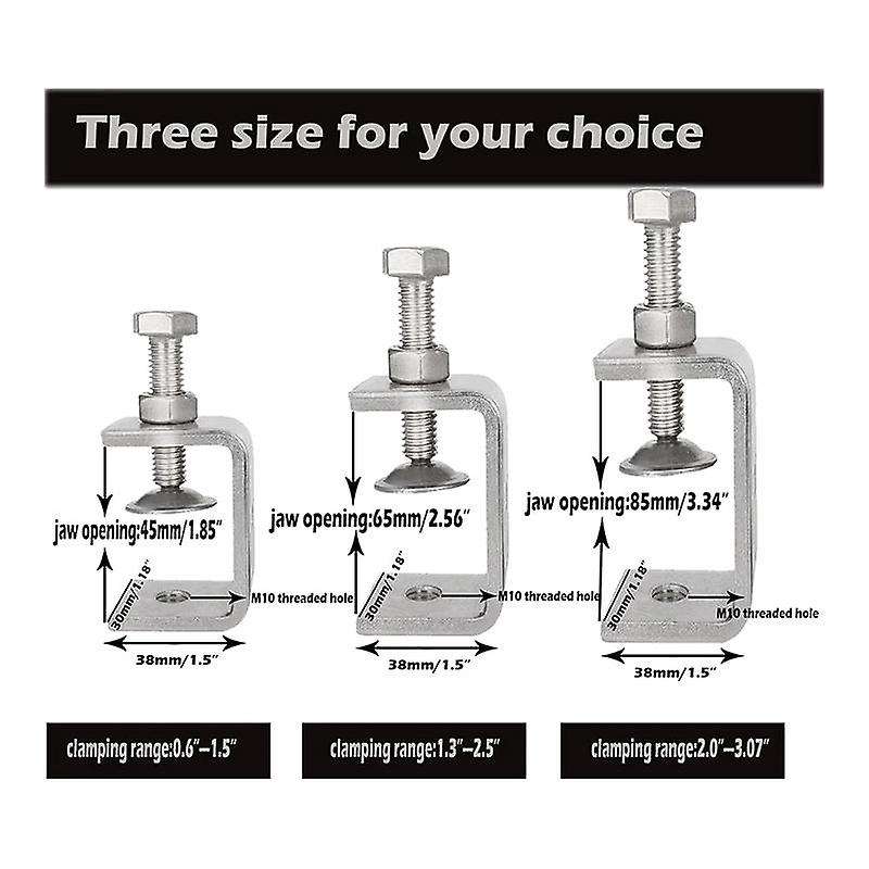 Heavy Duty 304 Stainless Steel , Small Metal with Screws, Wide Open 65mm (4 Pieces)