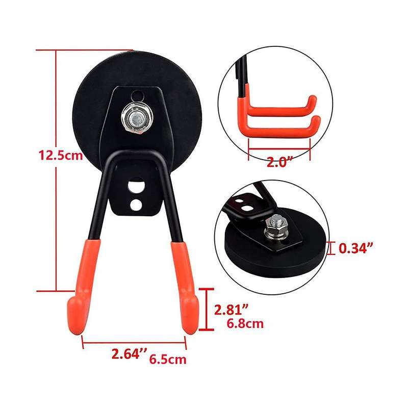 Heavy Duty Garage Magnet Hook, 2 Packs Of Power Storage Practical Magnetic Hooks with Anti- Coating