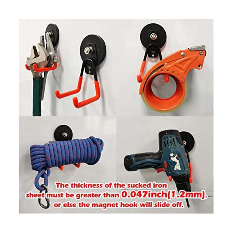 Heavy Duty Garage Magnet Hook, 2 Packs Of Power Storage Practical Magnetic Hooks with Anti- Coating