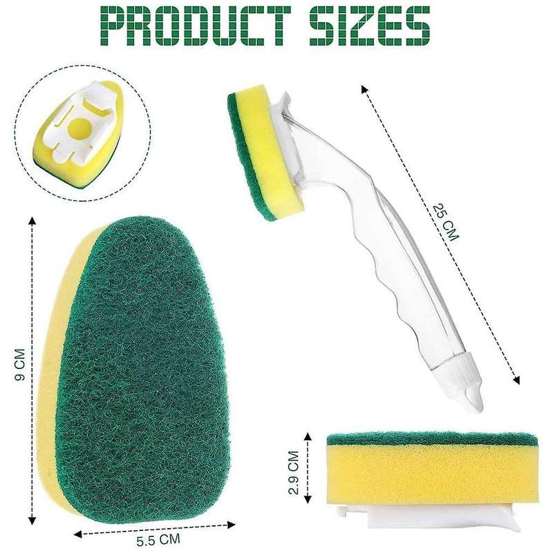 Heavy Duty Dish Wand Sponge Brush, Non-scratch Kitchen Scrub Brush for Dish,sink Cleaning Sponges H