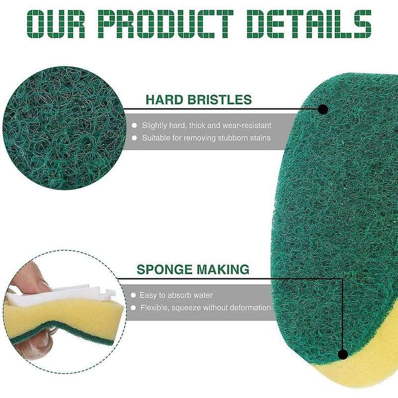 Heavy Duty Dish Wand Sponge Brush, Non-scratch Kitchen Scrub Brush for Dish,sink Cleaning Sponges H