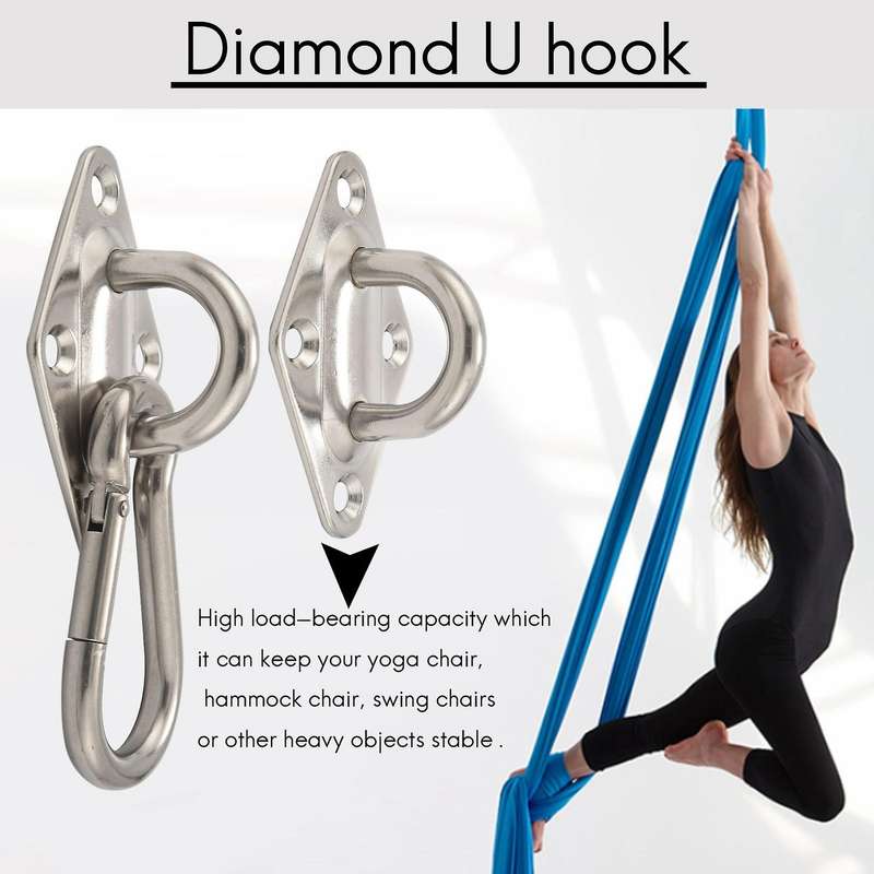 Heavy Duty Hammock Hanging Kit Eye Plates Ceiling Wall Mount Anchor Hooks Hanger for Hammock Swing