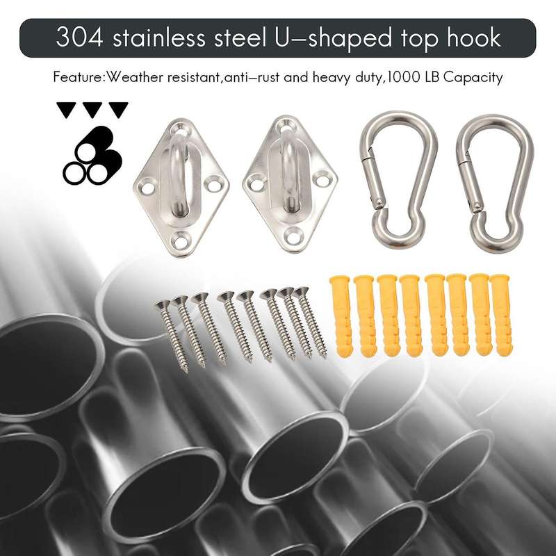Heavy Duty Hammock Hanging Kit Eye Plates Ceiling Wall Mount Anchor Hooks Hanger for Hammock Swing