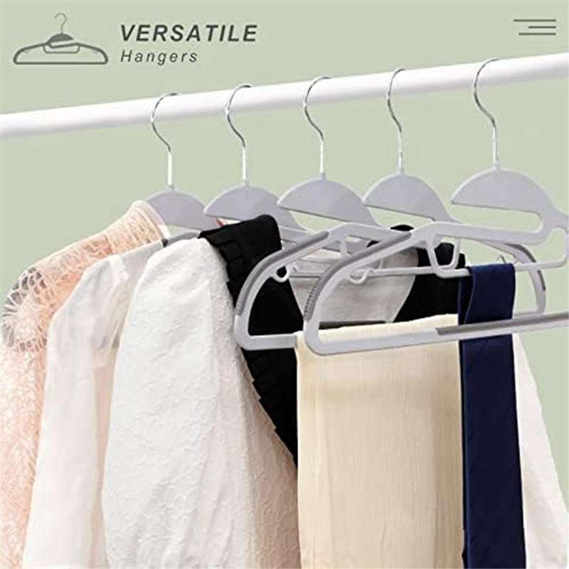 Heavy Duty Plastic Hangers with Non- Design, 360swivel Hook Space Saving Organizer for Bedroom Clo