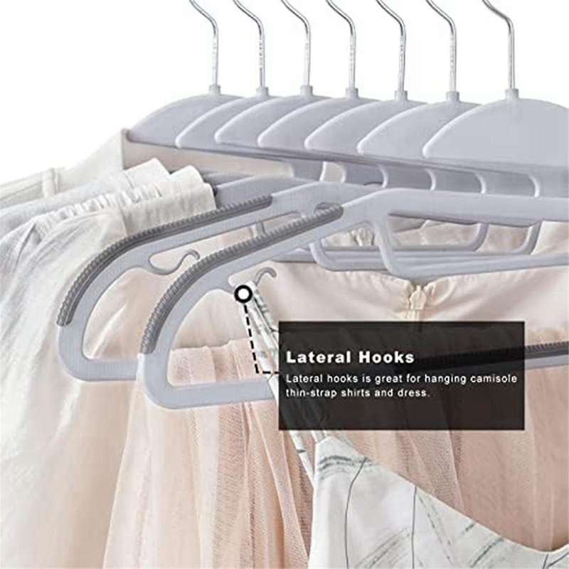 Heavy Duty Plastic Hangers with Non- Design, 360Swivel Hook Space Saving Organizer for Bedroom Close