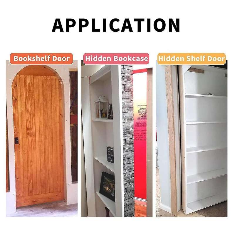 Heavy Duty Pivot Hinge for Wood Door,Hidden Door Hinge for Secret Door, with 360 Degree Rotation, In