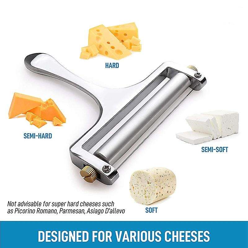 Heavy Duty Stainless Steel Cheese Slicers Premium Adjustable Thickness Cheese Slicer 2 Extra Wires