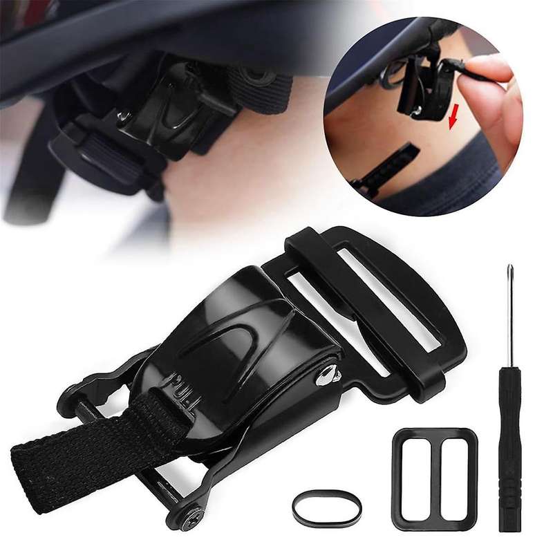 Helmet Quick Release Buckle Replacement Kit, Ratcheted Helmets for Chin Strap Up to 1inch, Motorcycl