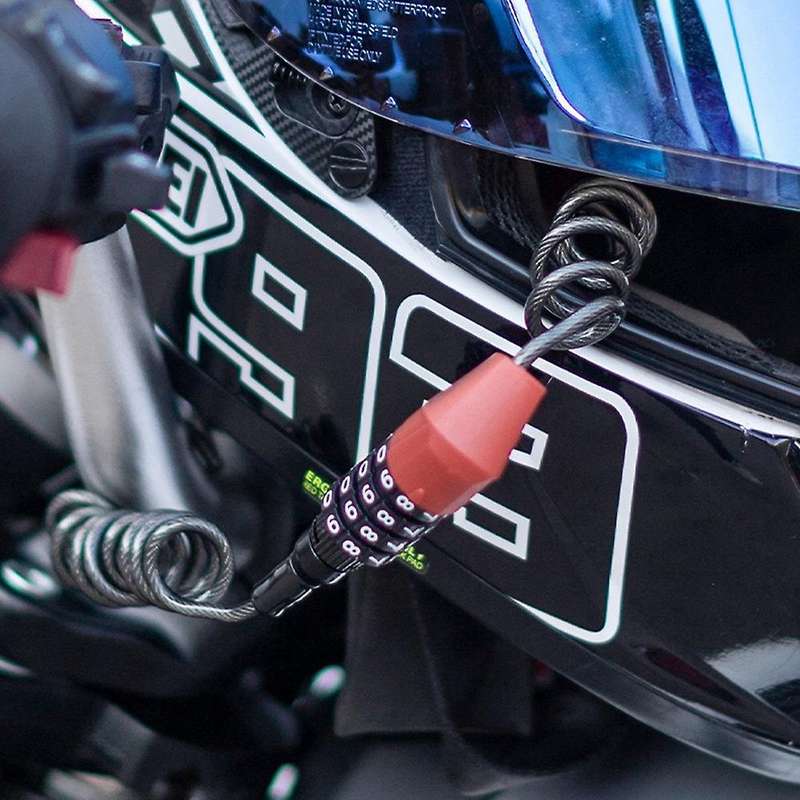 Helmet Lock Password Lock Bicycle Electric Car Motorcycle Cap Anti-Theft Lock Portable Wire Lock Rid