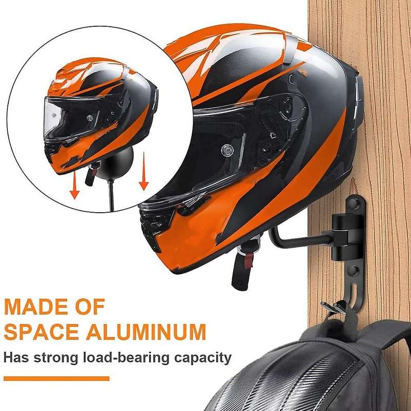 Helmet Holder for Bike 180 Degree Rotation Helmet Rack Motorcycle Helmet Hanger for Motorcycle,Coats